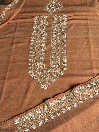 Rust Malkha Handspun Khadi Kurtas Unisex Fabric