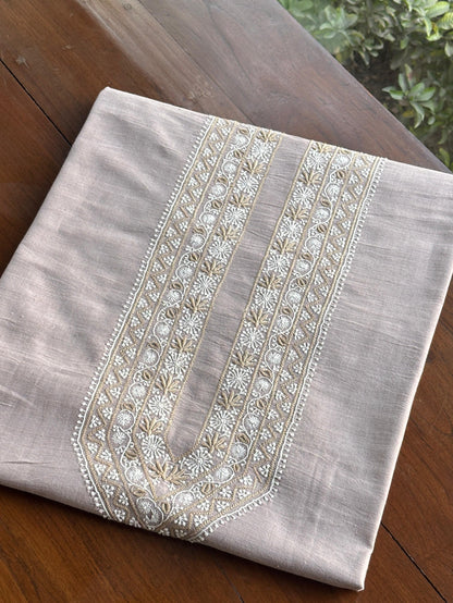 Cloudy Grey Malkha Handspun Khadi Kurtas Unisex Fabric