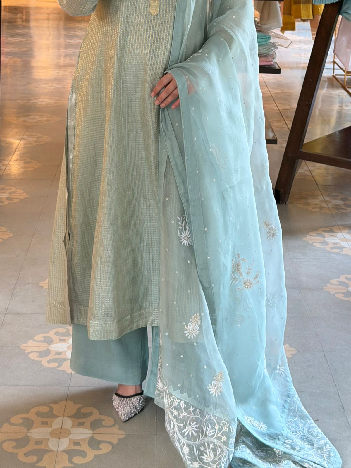 Tissue Handloom Kota Ready to Wear Kurta Set