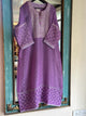 Deep Purple Kosha Mukaish Kamdani Noor Organza Kurta Set