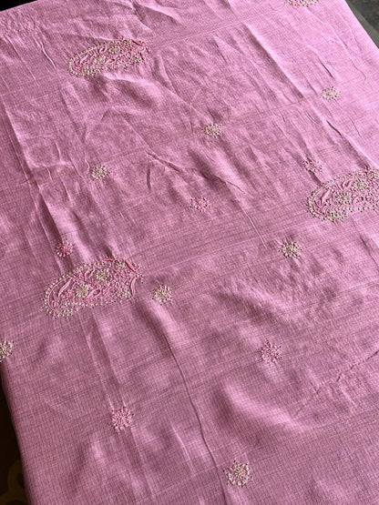 Pink Shade Chanderi Chikankari Saree
