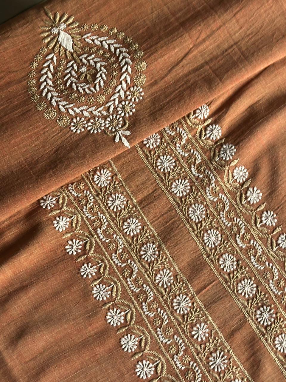 Rust Malkha Handspun Khadi Kurtas Unisex Fabric