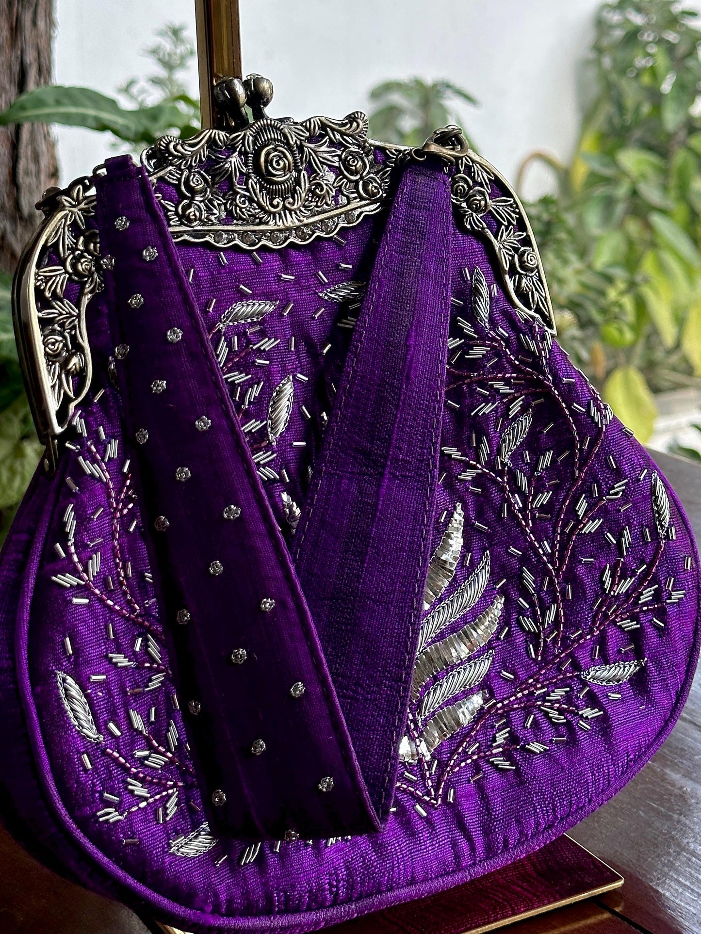 Purple Shade | Vintage Ari Mukaish Sling Bags