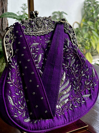 Purple Shade | Vintage Ari Mukaish Sling Bags