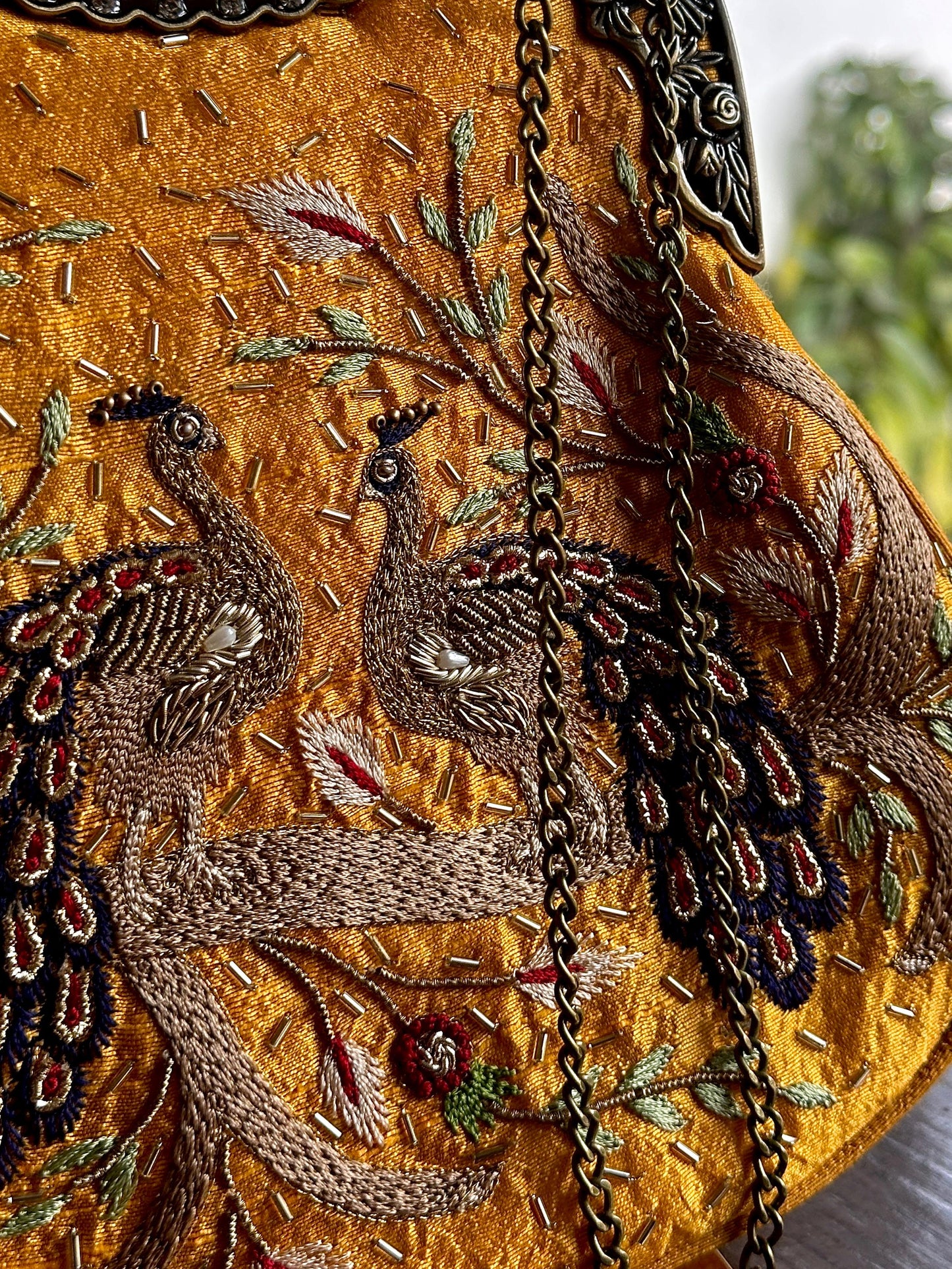 Mango Yellow | Vintage Ari Mukaish Sling Bags