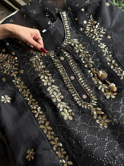 Noor Organza Mukaish Applique Kurta Set