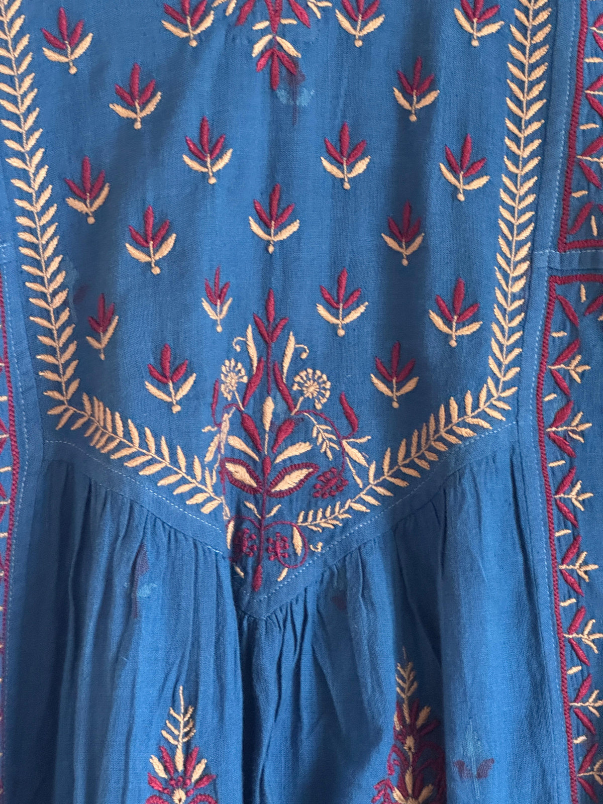 Blue Malkha Handspun Chikankari Tunic