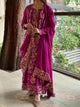 Plum Pink Shade Heavy Mukaish Badla Anarkali Suit Set