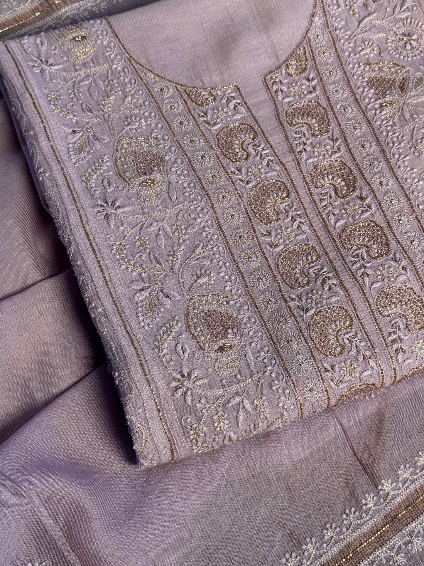 Lavender Shade Rasm Maheshwari Highlights Fabric