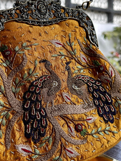 Mango Yellow | Vintage Ari Mukaish Sling Bags