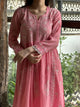 Pink Shade Malmal Mukaish Kamdani Chikankari Kurta Set
