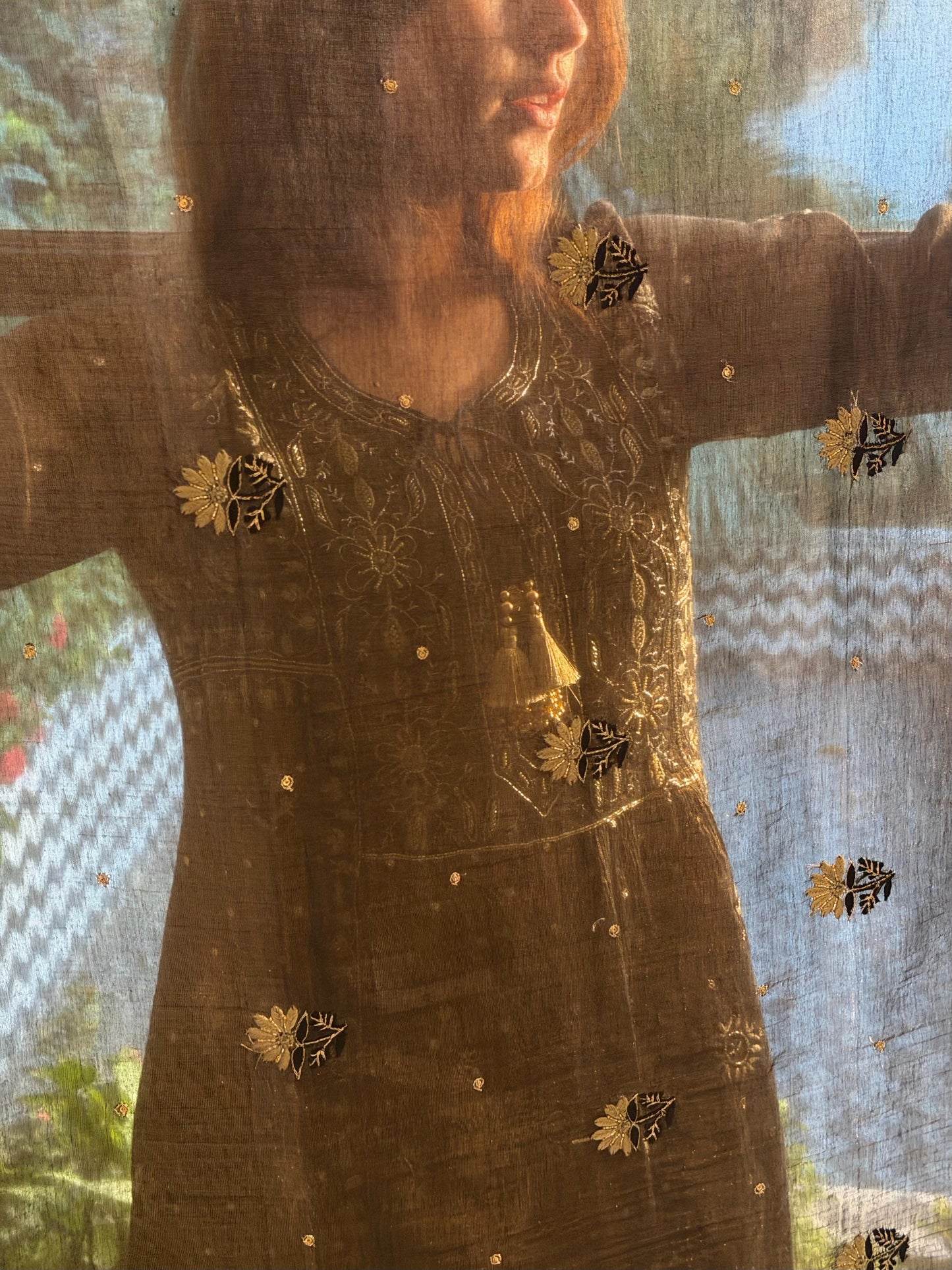 Tissue Silk Bhopali Kurta Dupatta Set