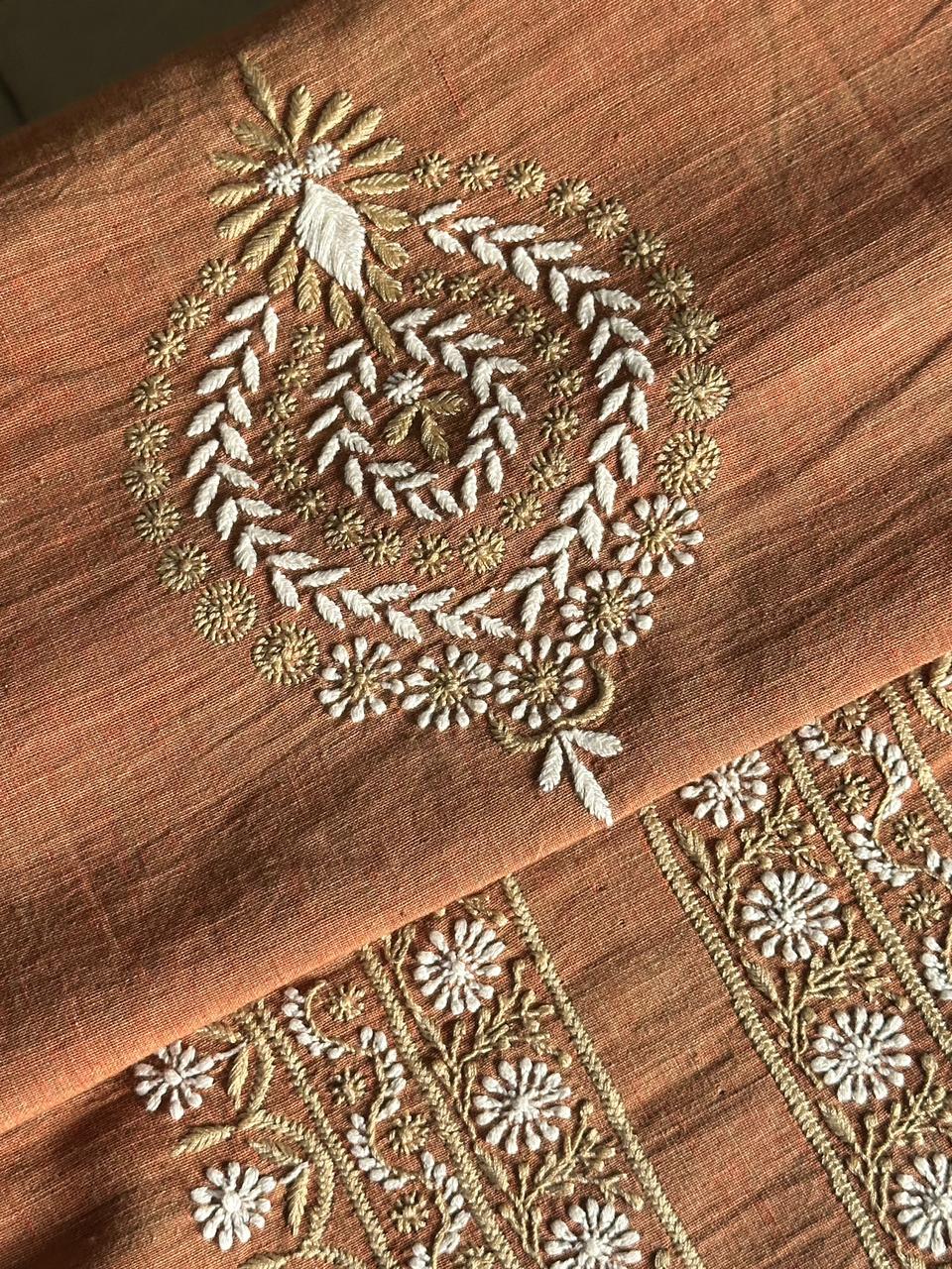 Rust Malkha Handspun Khadi Kurtas Unisex Fabric