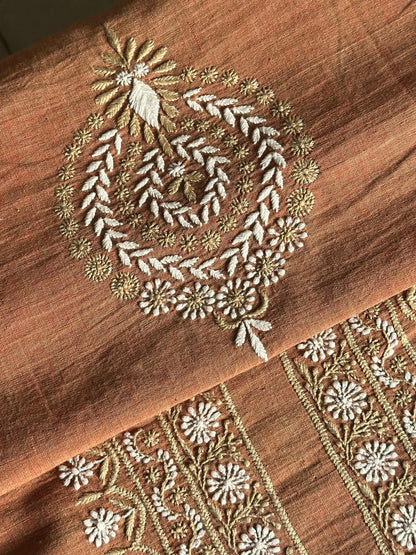 Rust Malkha Handspun Khadi Kurtas Unisex Fabric