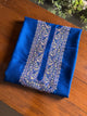 Royal Blue Shade Moonga Silk Chikankari Men’s Kurta Fabric