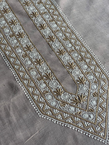 Cloudy Grey Malkha Handspun Khadi Kurtas Unisex Fabric