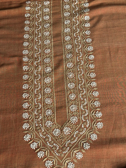 Rust Malkha Handspun Khadi Kurtas Unisex Fabric