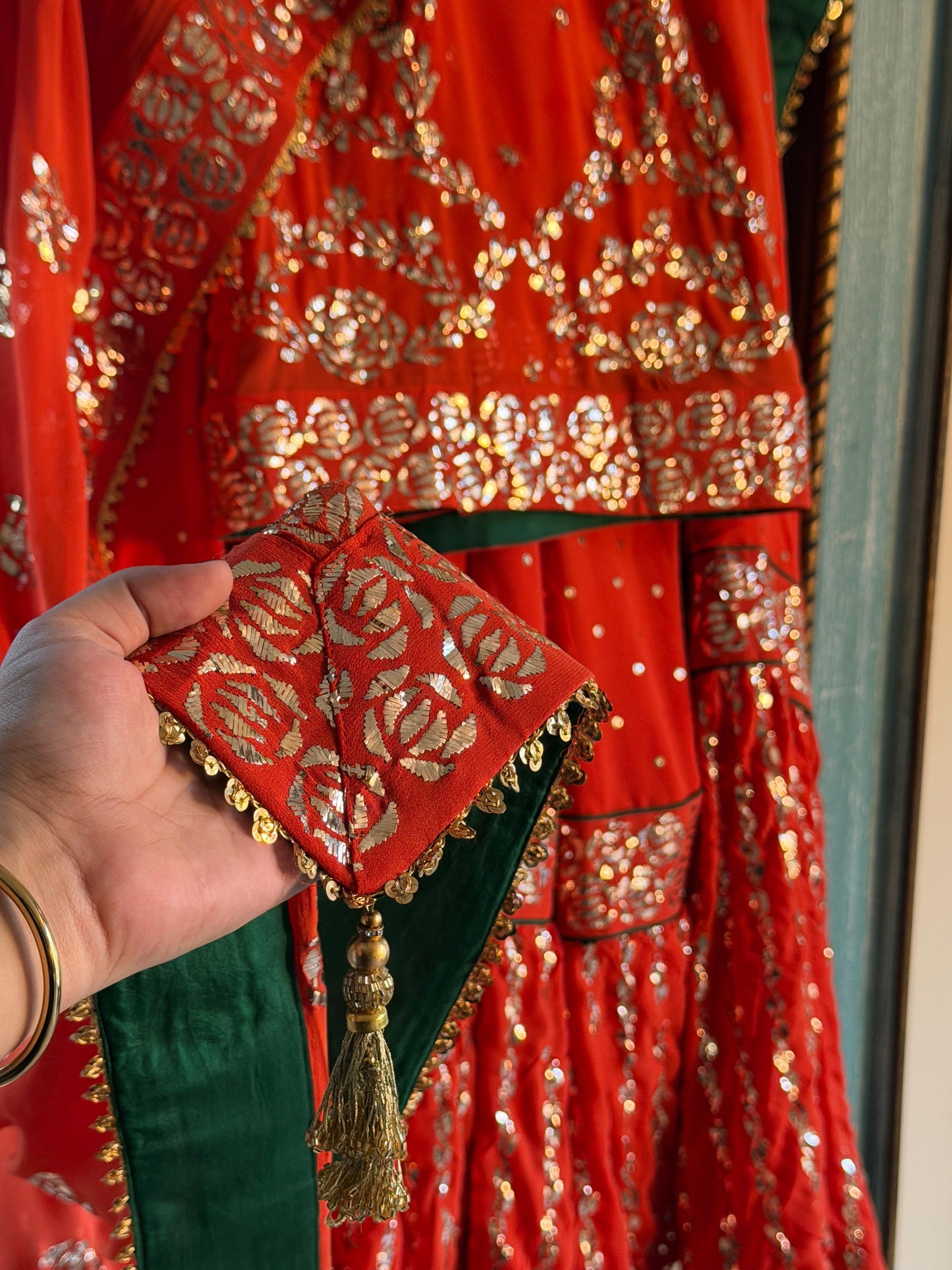 Sunset Orange RTW Mukaish Lucknowi Gharara Set