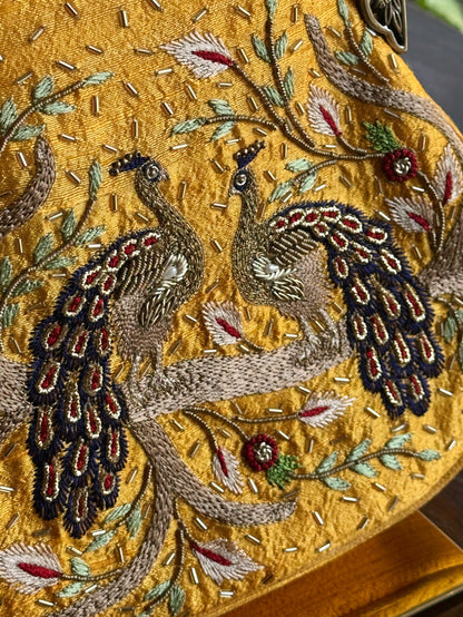 Mango Yellow | Vintage Ari Mukaish Sling Bags