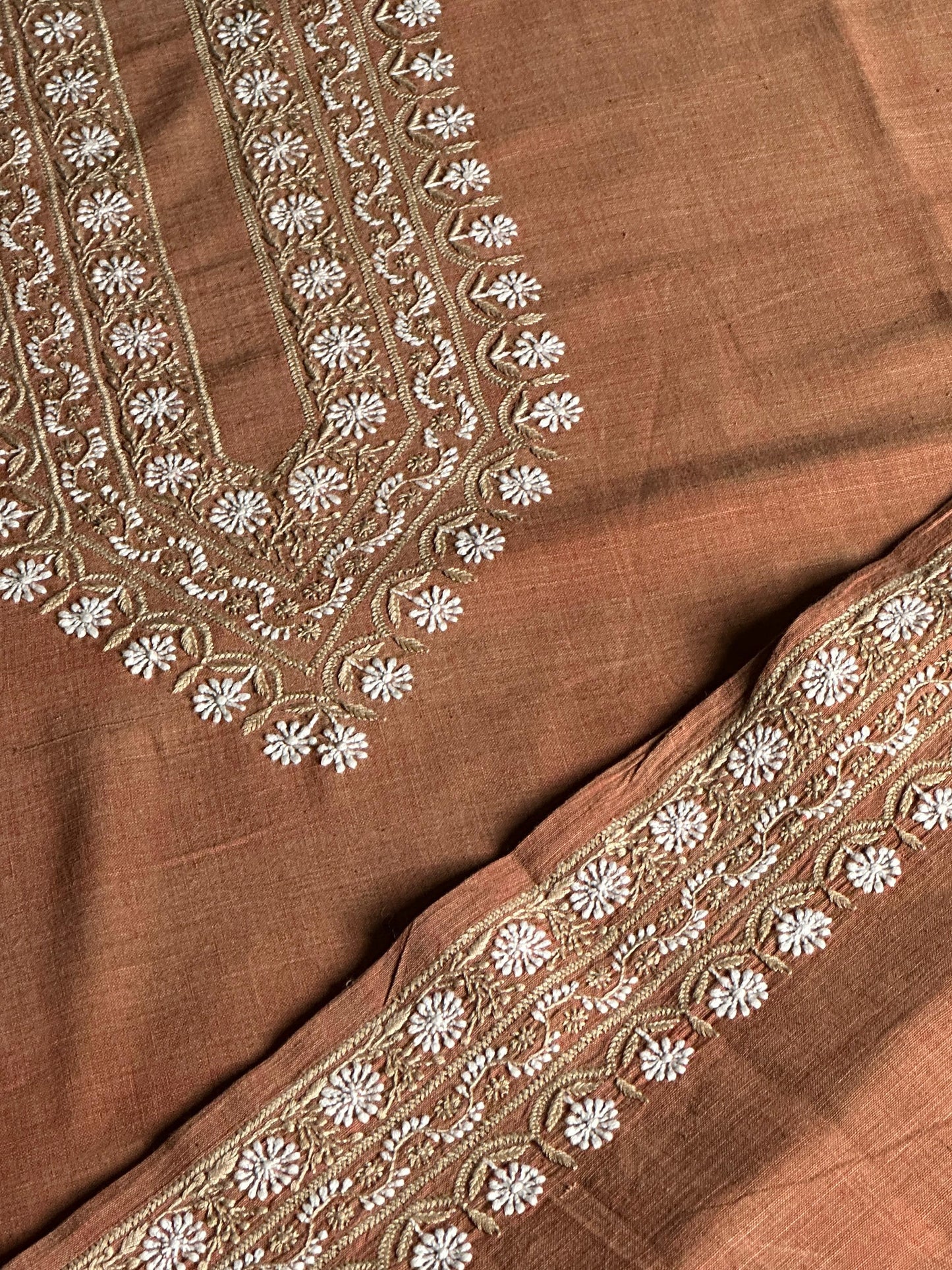 Rust Malkha Handspun Khadi Kurtas Unisex Fabric