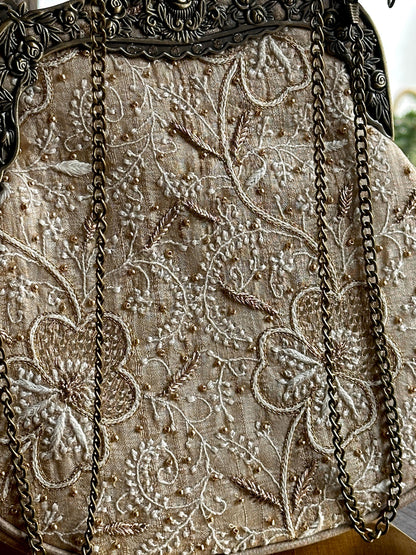 Beige Shade | Vintage Ari Mukaish Sling Bags