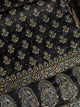 Black Shade Roheen Tussar Silk Chikankari Fabric