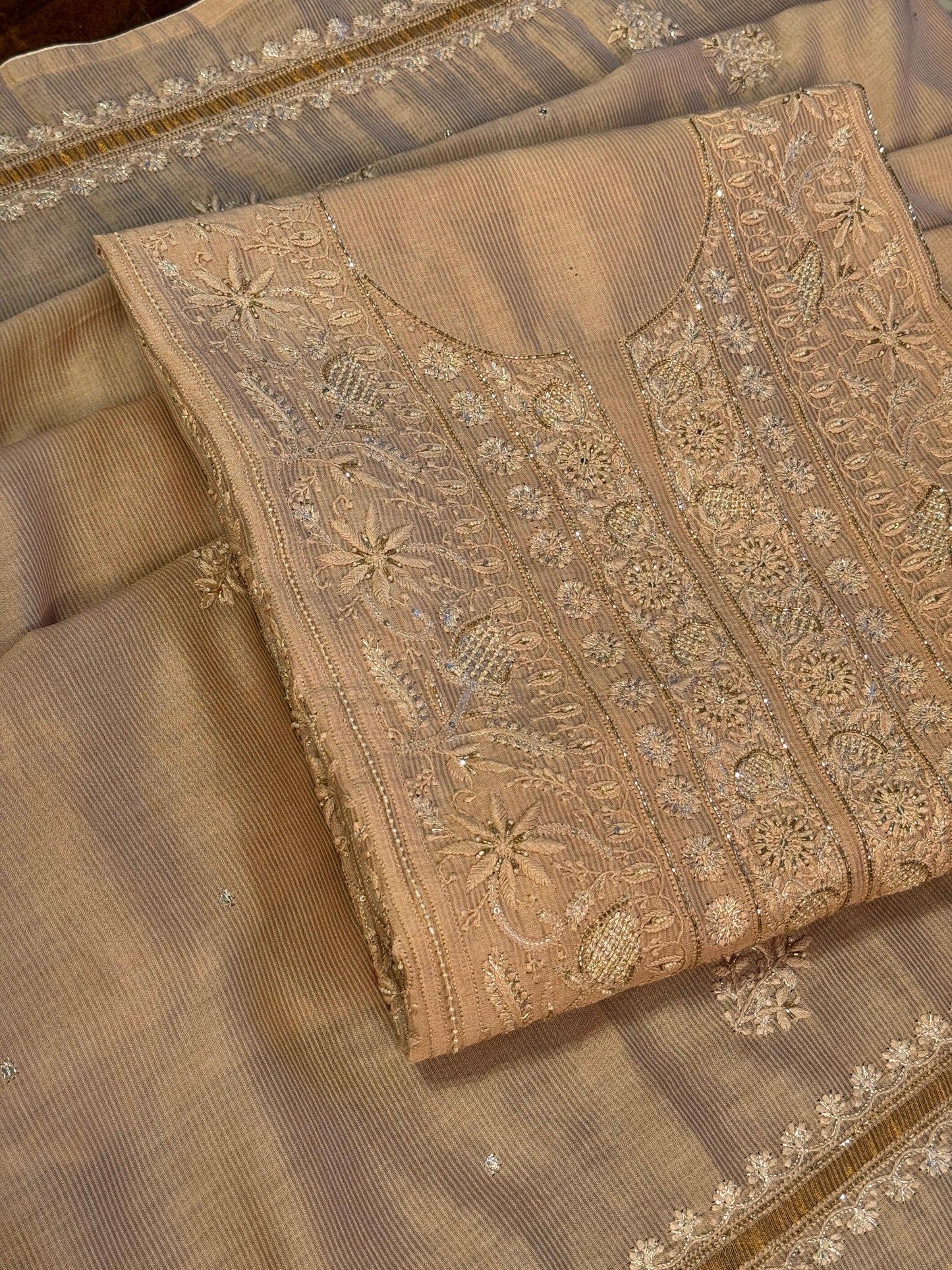 Beige Shade Rasm Maheshwari Highlights Fabric