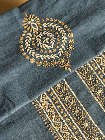 Ink Blue Malkha Handspun Khadi Kurtas Unisex Fabrics