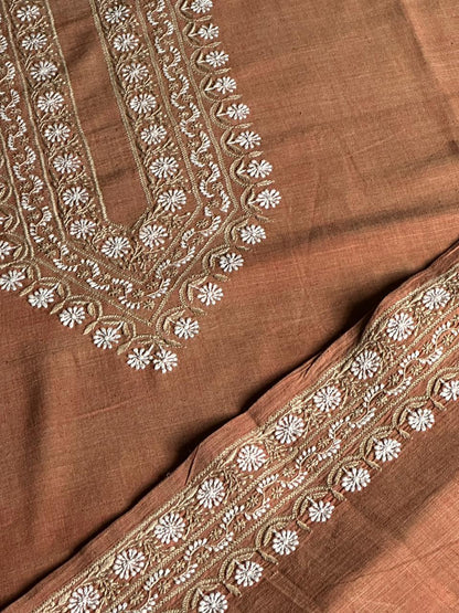 Rust Malkha Handspun Khadi Kurtas Unisex Fabric