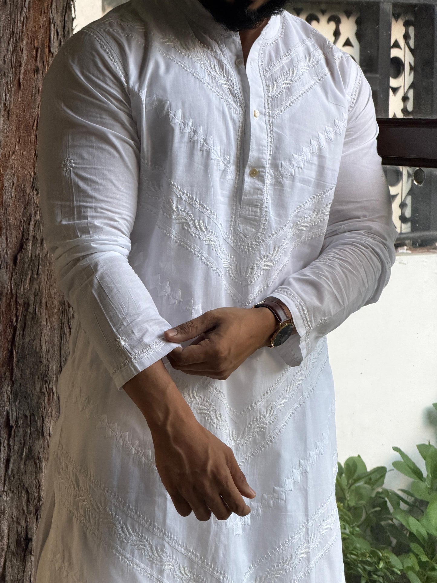 Daraz Chikankari Muslin Cotton Men's Kurta