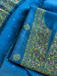 Blue & Green Shade Mal Cotton Chikankari Unstitched Kurta Dupatta Fabric With Mukaish Badla