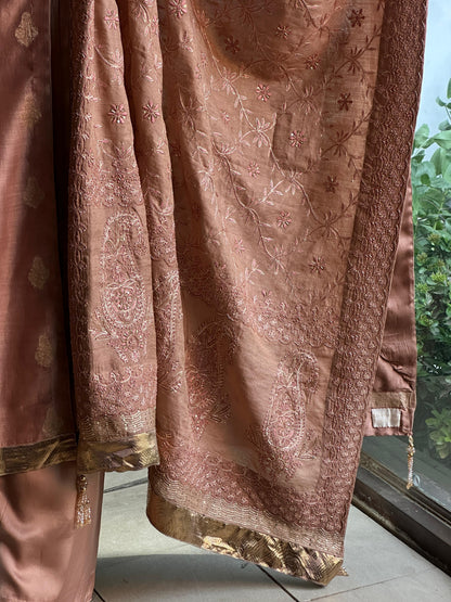 Heirloom Chikankari
Dupatta Dagla | Terracotta Pink