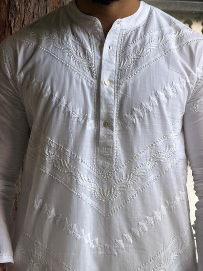 Daraz Chikankari Muslin Cotton Men's Kurta