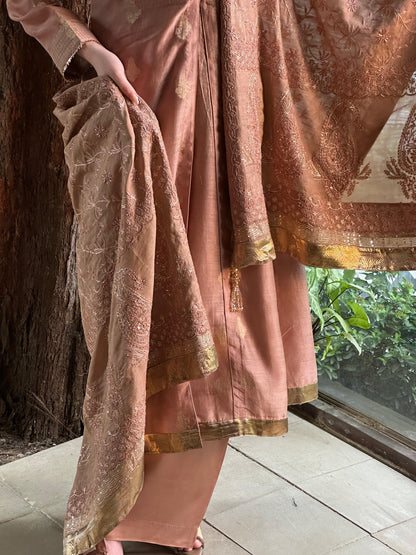 Heirloom Chikankari
Dupatta Dagla | Terracotta Pink
