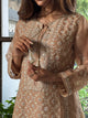 Beige Shade Noor Organza Chikankari Anarkali