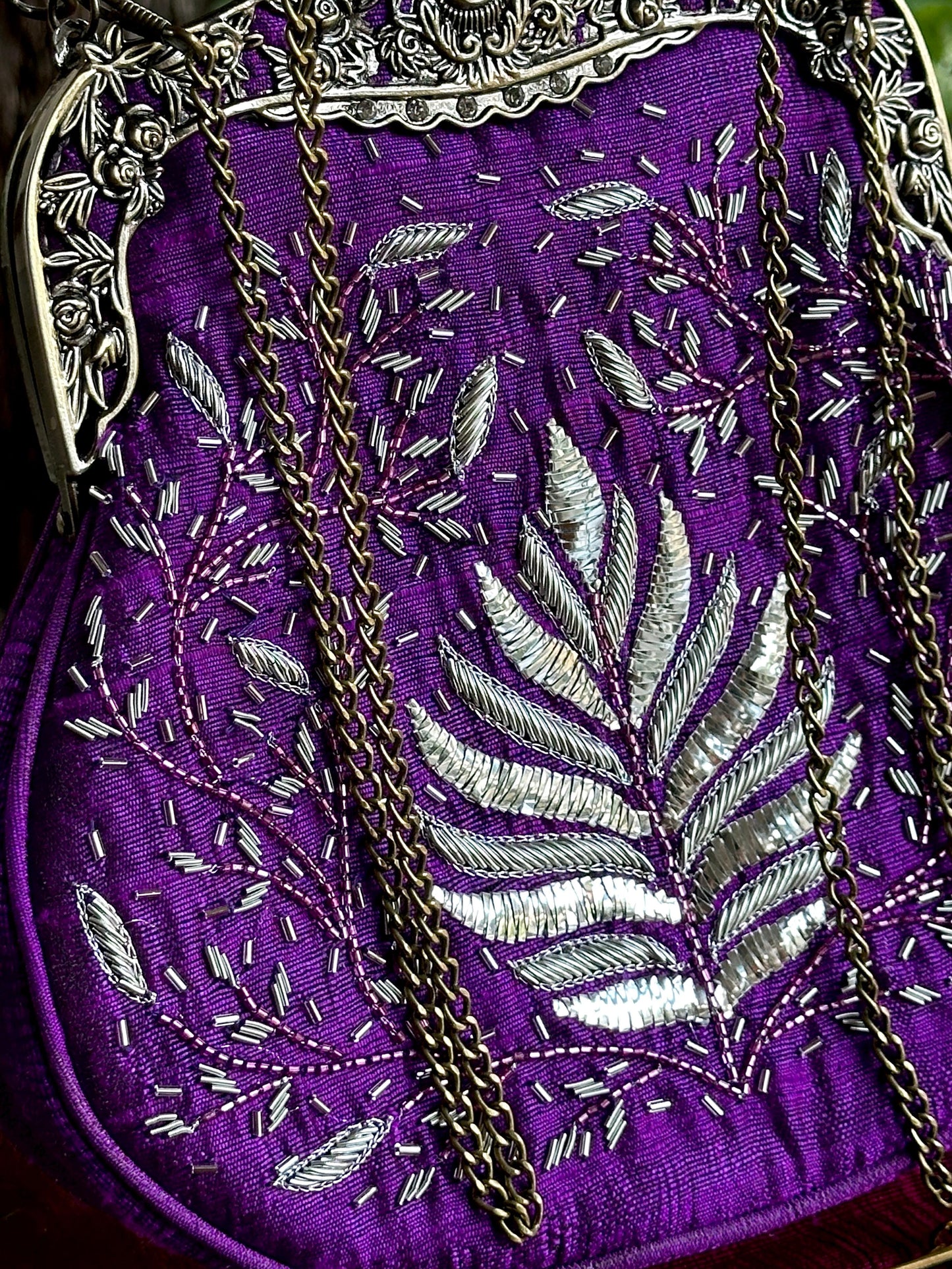 Purple Shade | Vintage Ari Mukaish Sling Bags