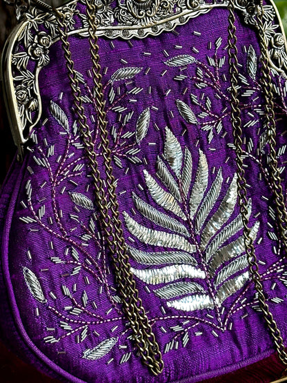 Purple Shade | Vintage Ari Mukaish Sling Bags