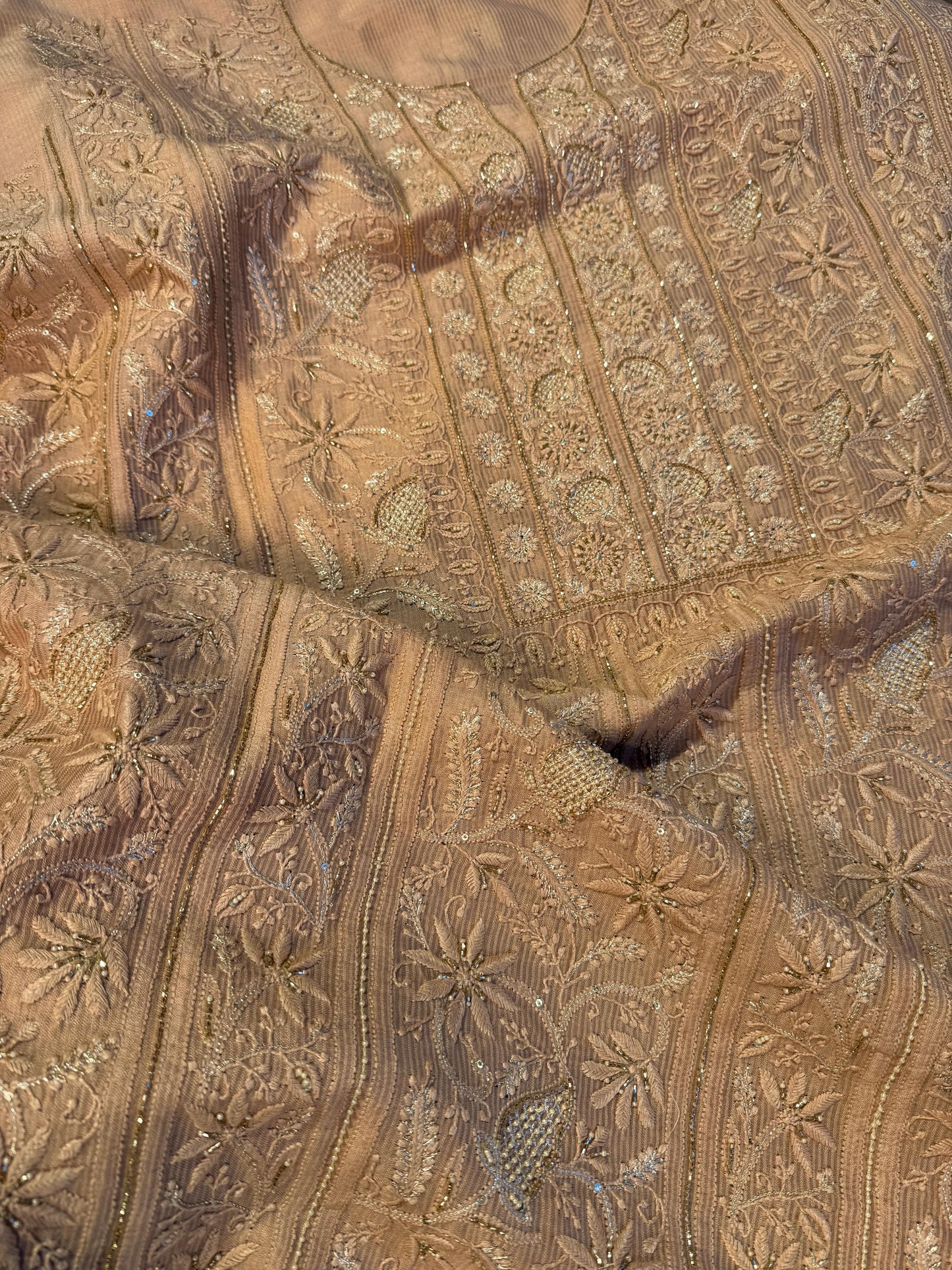 Beige Shade Rasm Maheshwari Highlights Fabric
