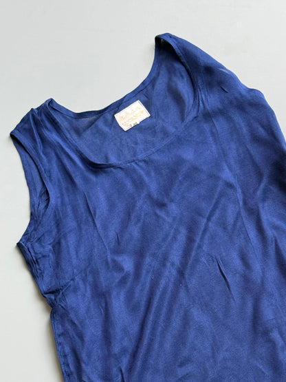 Blue Noor Organza Mukaish Badla Short Top With Bow Tie
