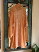 Coral Peach Shade Malmal Pearl White Chikankari Ready to Wear Kurta Set