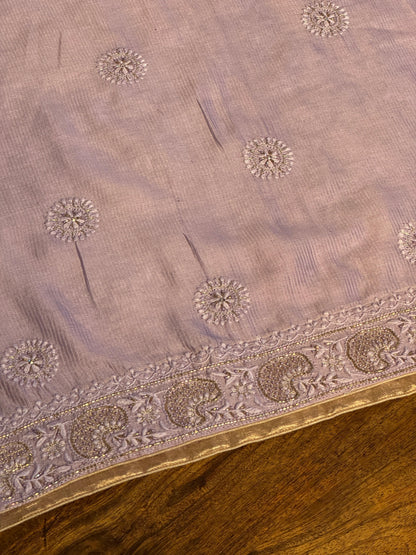 Lavender Shade Rasm Maheshwari Highlights Fabric