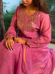 Deep Purple Mukaish Mul Chanderi Silk Ready To Wear Dress