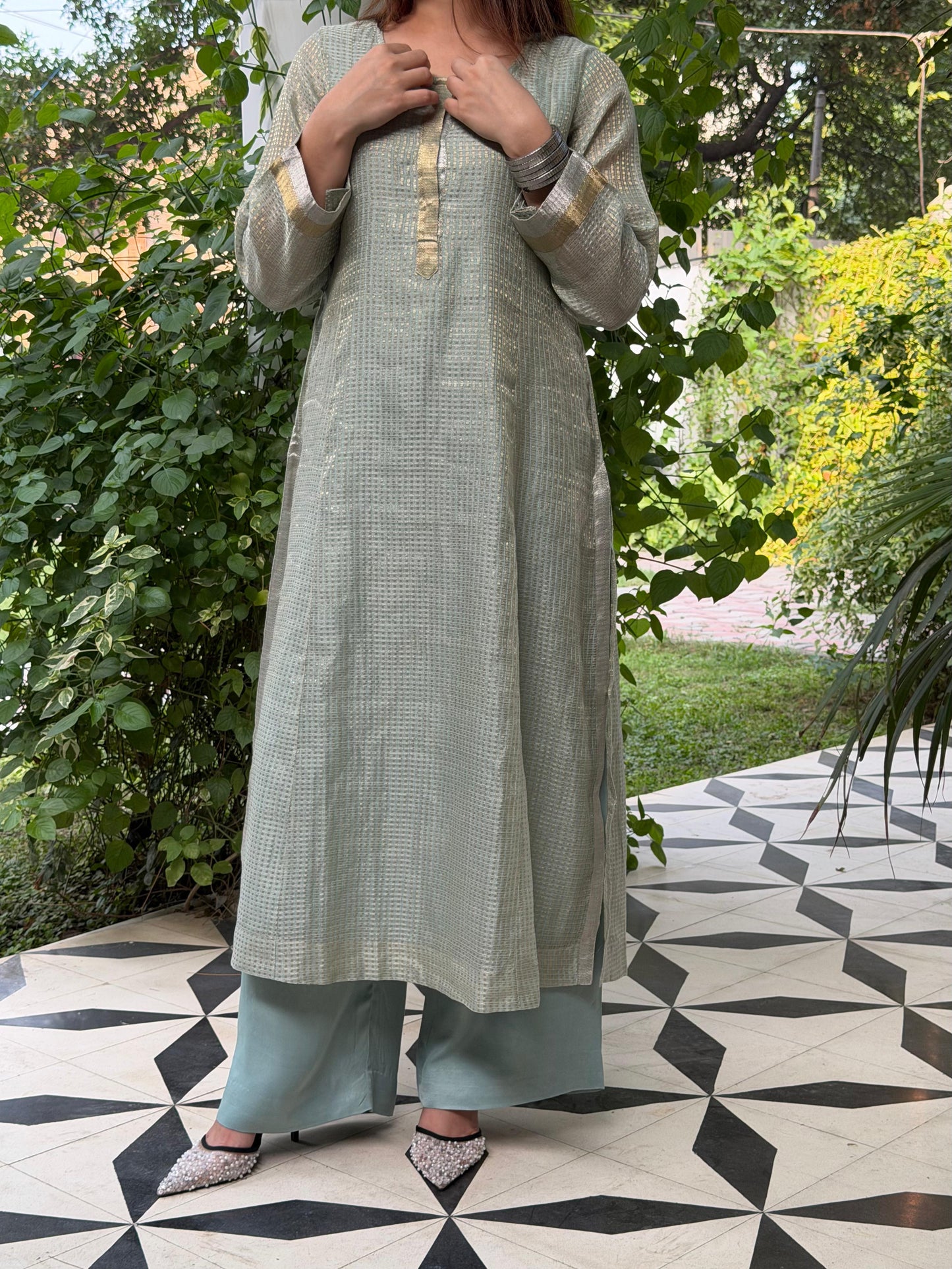 Tissue Handloom Kota Ready to Wear Kurta Set