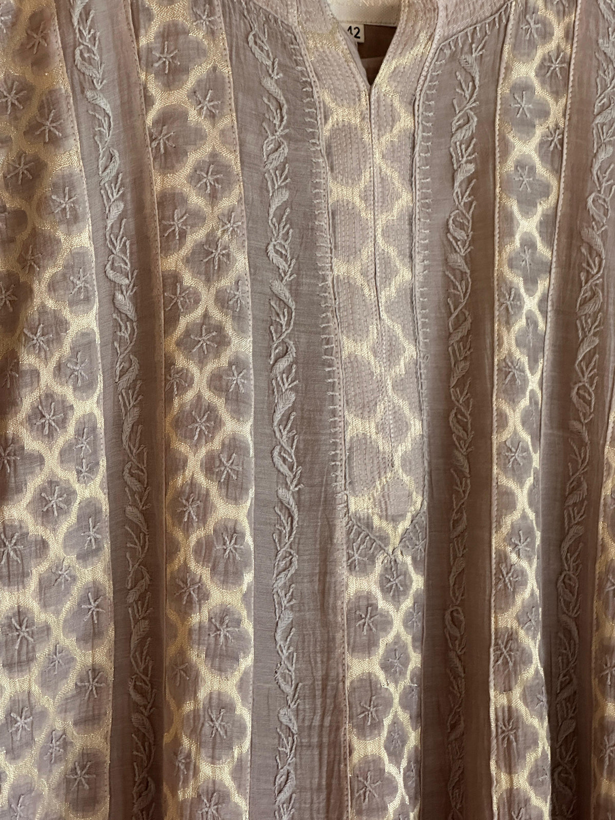 Brown Shade Zari Chanderi Chikankari Ready to Wear Tunics