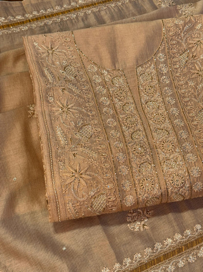 Beige Shade Rasm Maheshwari Highlights Fabric